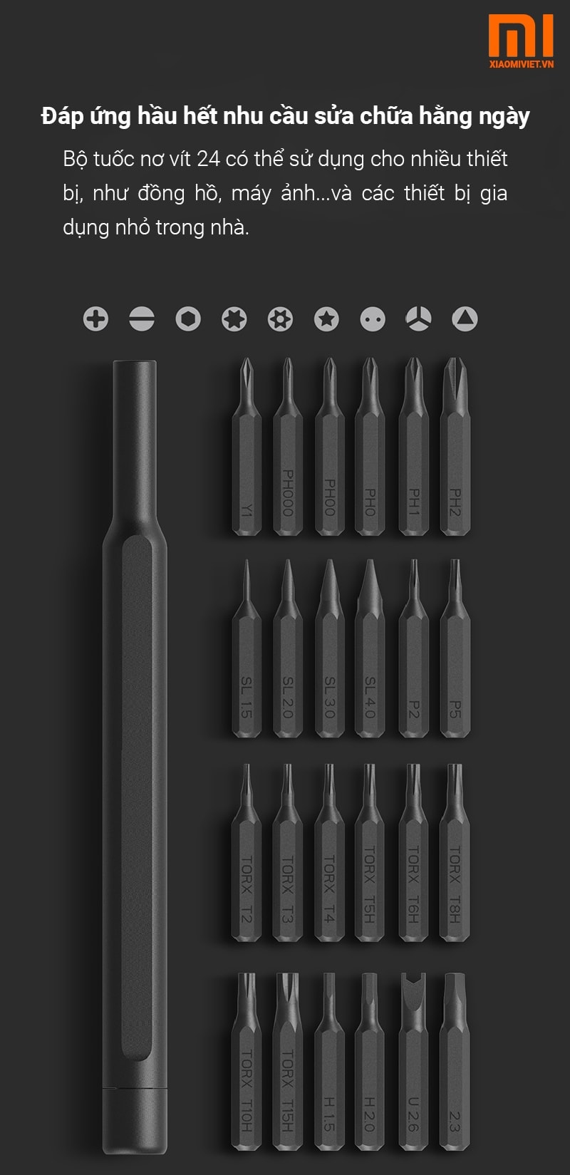 Bộ tuốc nơ vít - Tua vít đa năng Xiaomi Wiha Bộ tuốc nơ vít đa năng Xiaomi Wiha