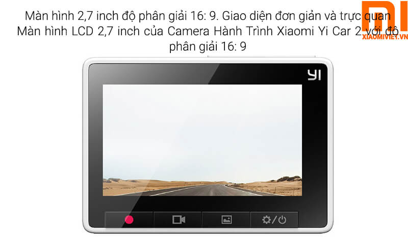 Camera Hành Trình Yi Car 2K kích thước màng hình lớn dễ thao tác