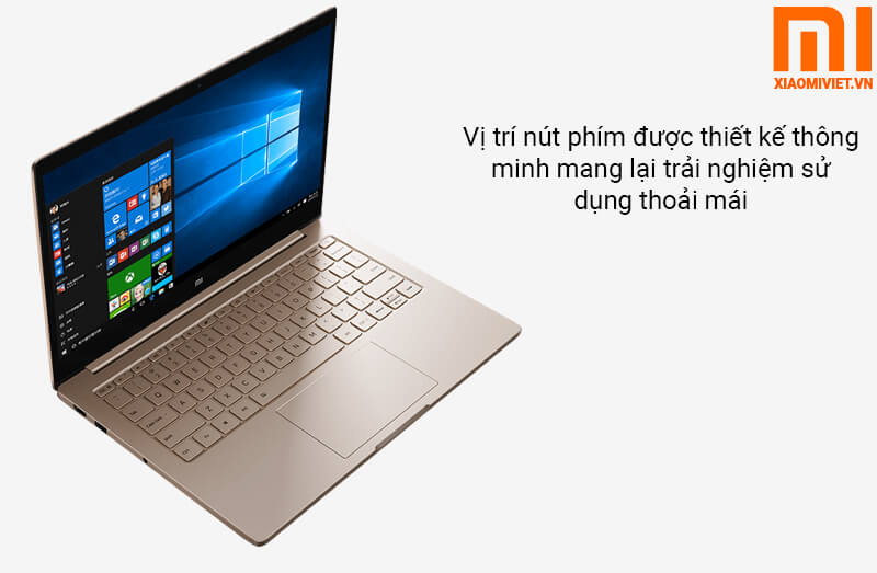 Laptop Xiaomi Mi Notebook Air 12.5 vị trí bàn phím tối ưu cho người dùng sử dụng thoải mái