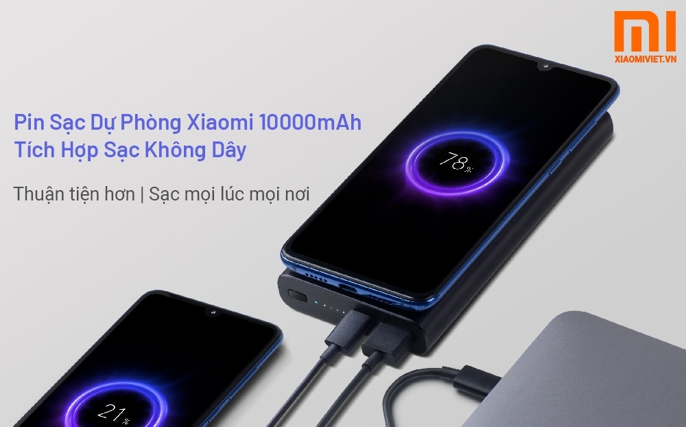 Pin Sạc Dự Phòng Không Dây 10.000 mAh PLM11ZM Pin Sạc Dự Phòng Không Dây Xiaomi PLM11ZM 10.000mAh