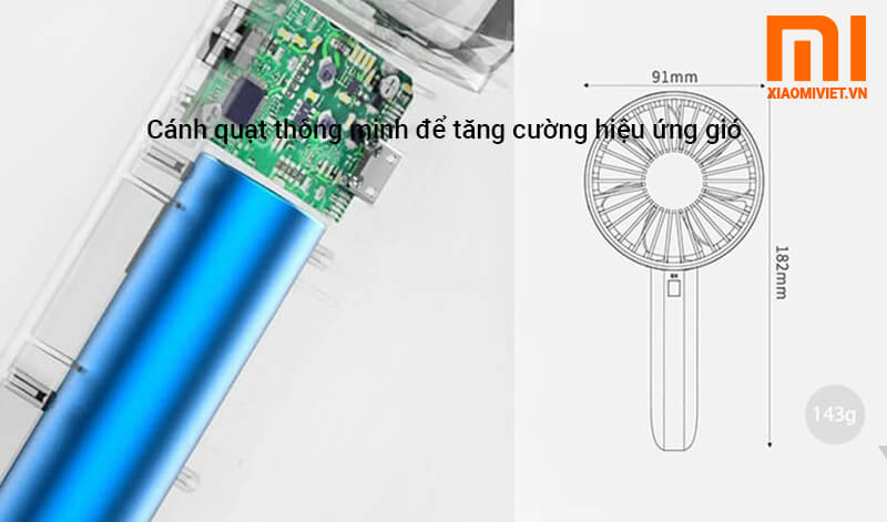 Quạt Cầm Tay Xiaomi VH cánh quạt thông minh