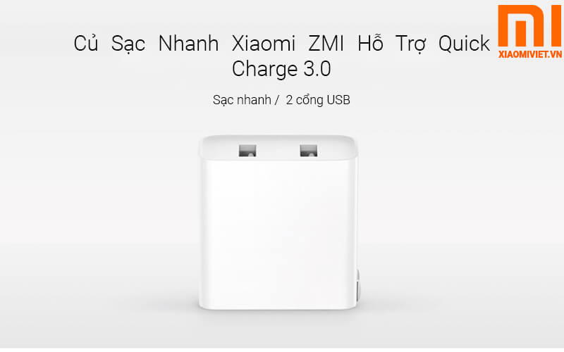 củ sạc nhanh 2 đầu usb ZMI