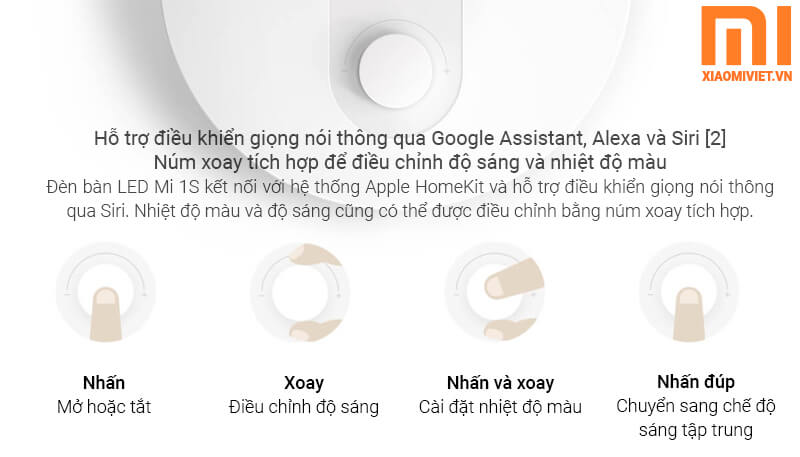 Đèn Bàn Xiaomi Mi LED 1S - Đèn Bàn Học - Bản Quốc Tế hỗ trợ điều khiển giọng nói