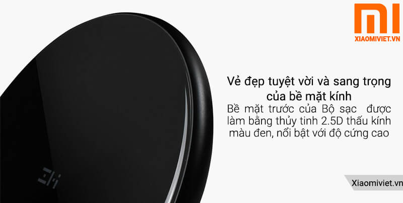 Bộ Sạc Không Dây Xiaomi Mi Wireless Charging Pad 10W Vẻ đẹp tuyệt vời và sang trọng của bề mặt kính