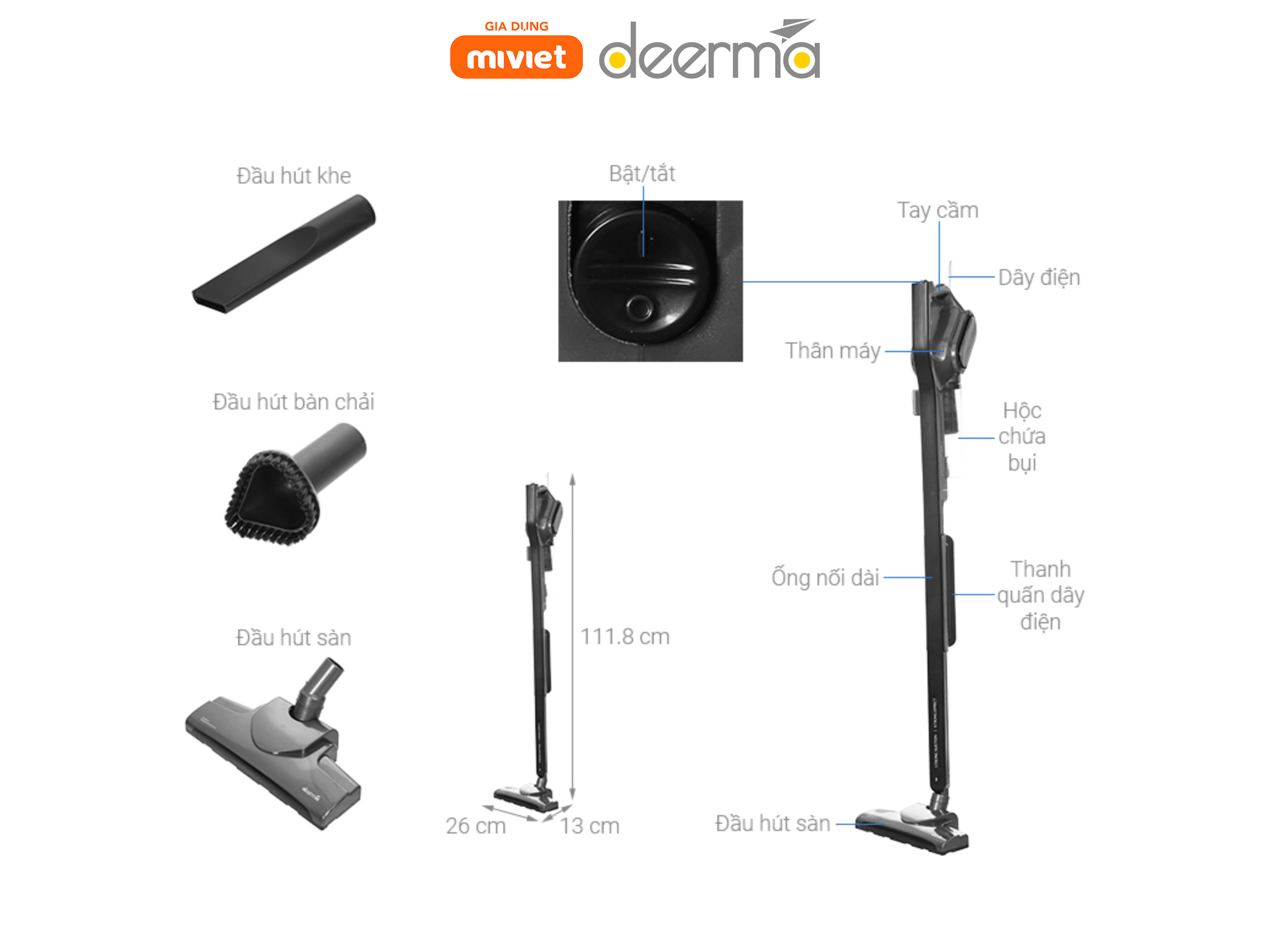 Máy hút bụi cầm tay Deerma DX700/DX700S