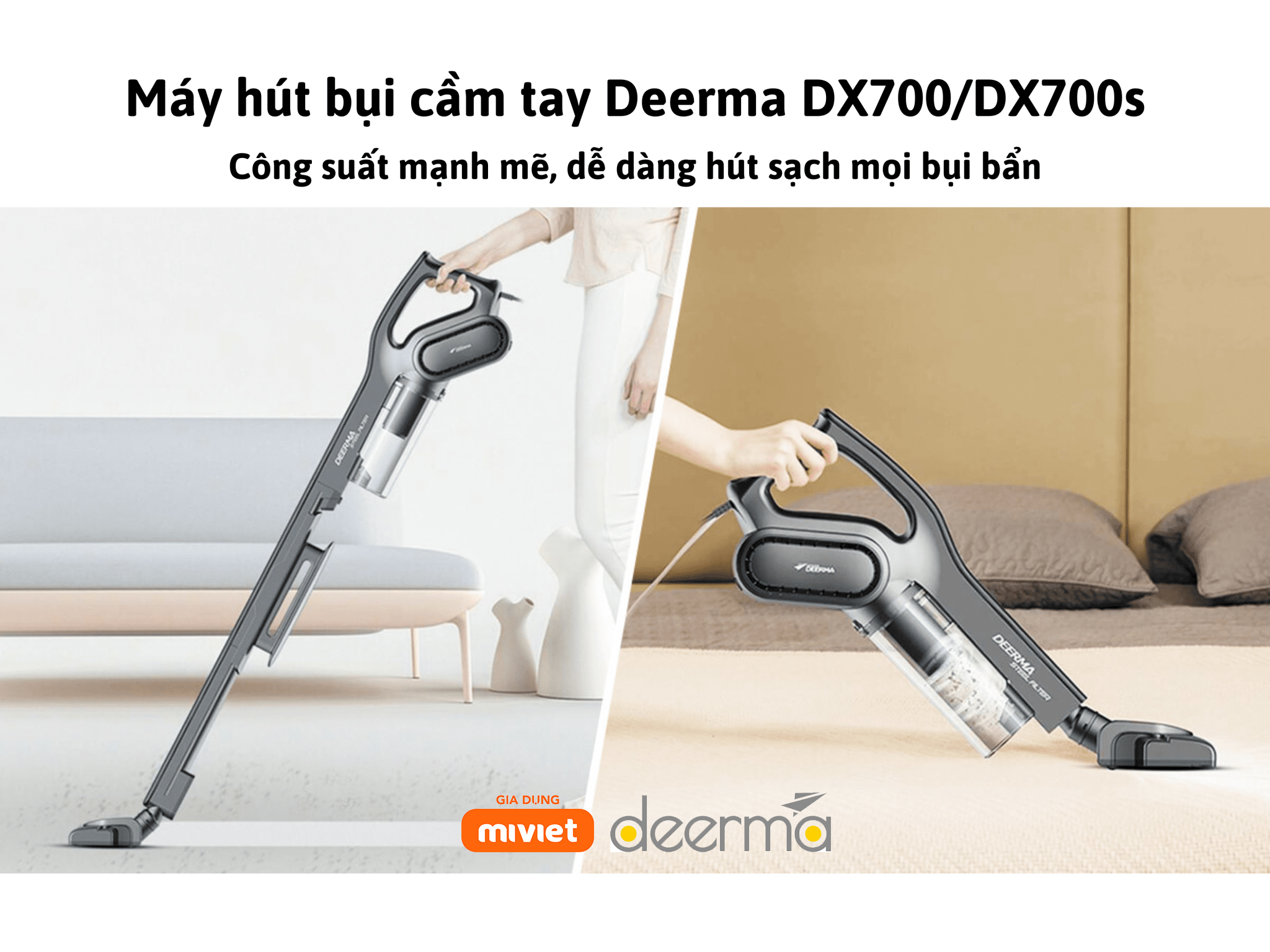 Công suất hoạt động mạnh mẽ giúp máy dễ dàng hút sạch bụi bẩn ở mọi vị trí khác nhau