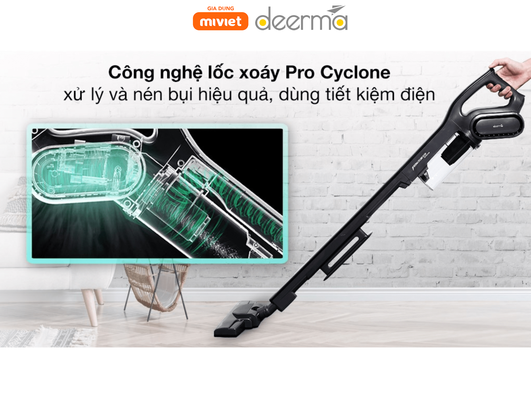 Bộ lọc không khí tiêu chuẩn HEPA của máy hút bụi Deerma DX700/DX700S giúp nó loại bỏ được tất cả các tạp chất trong không khí 