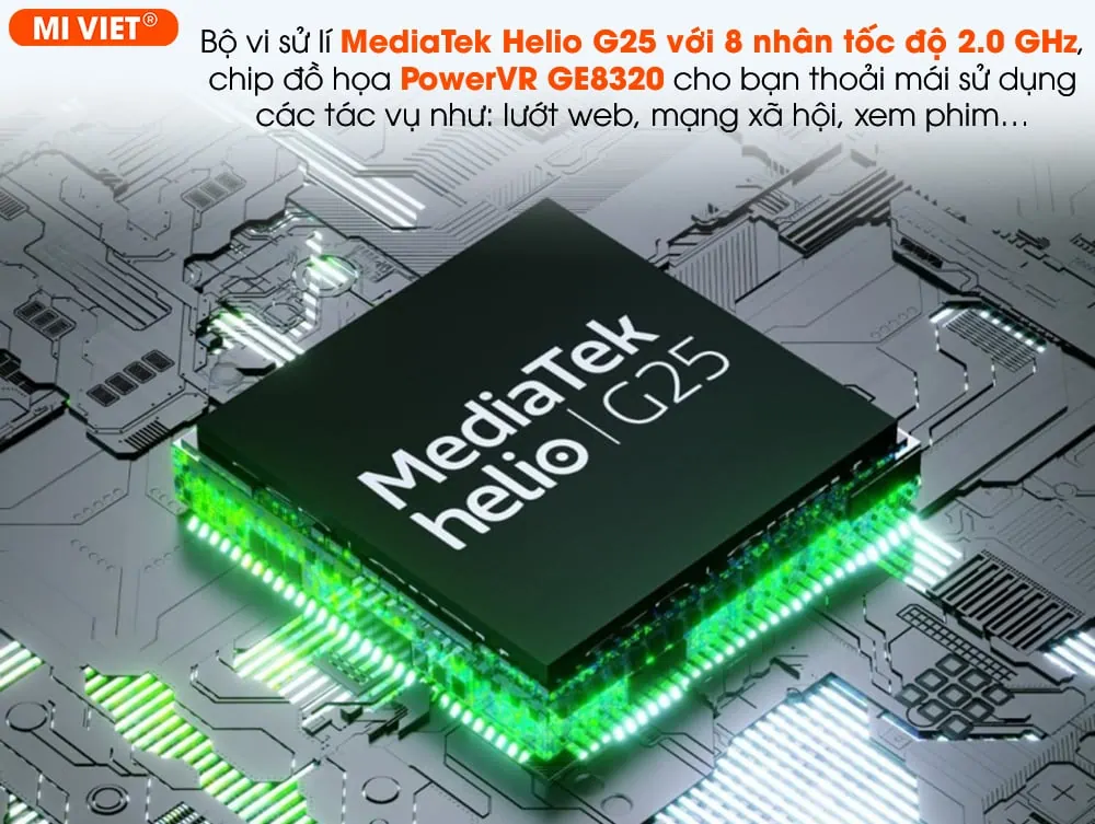 Hiệu năng mạnh mẽ, chiến mọi tựa game với bộ xử lí MediaTek Helio G25