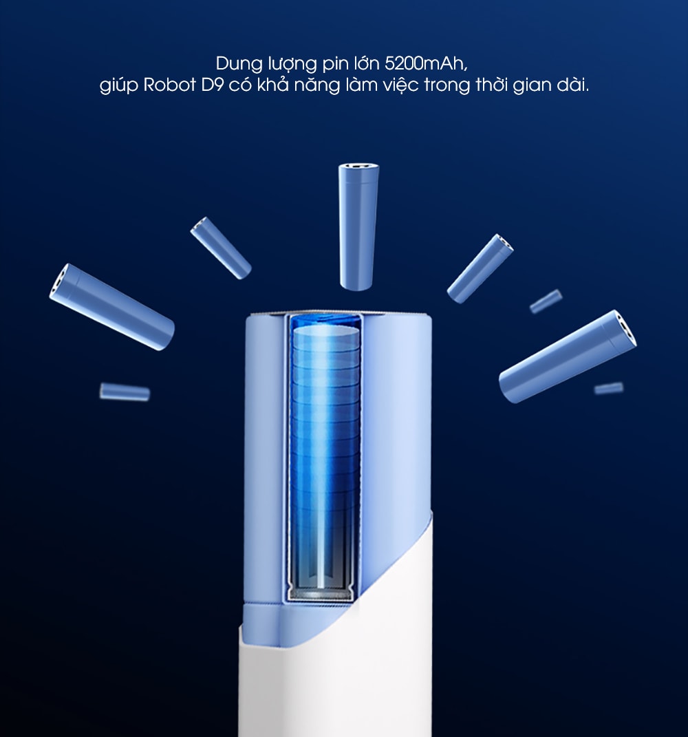 Dung lượng pin lớn 5200mAh giúp D9 hoạt động lâu dài