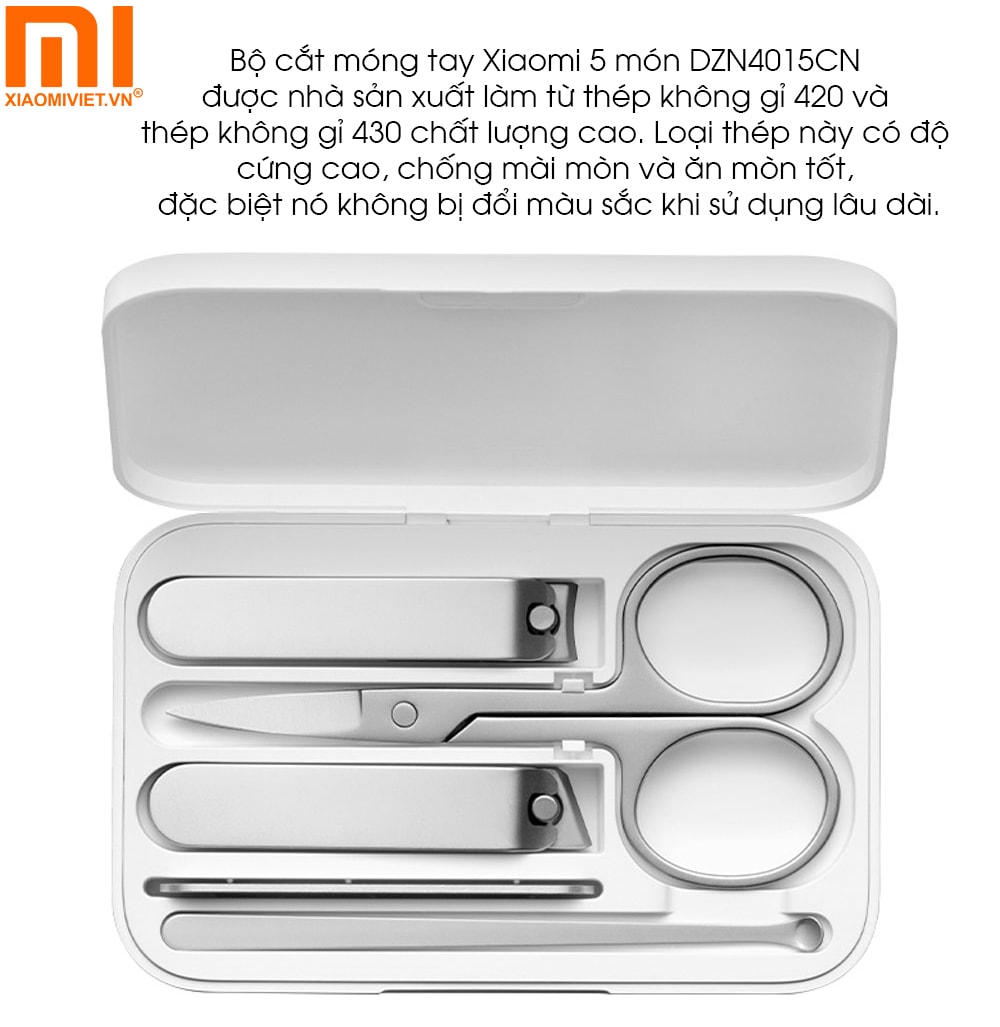 Bộ cắt móng tay Xiaomi 5 món sử dụng chất liệu cao cấp