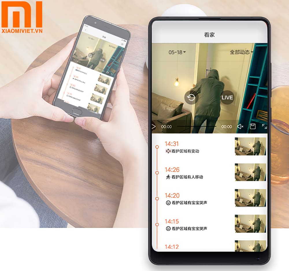 Camera Imilab Xiaomi Mi Home Security Basic 360 1080P Phát hiện chuyển động bất thường và báo về điện thoại