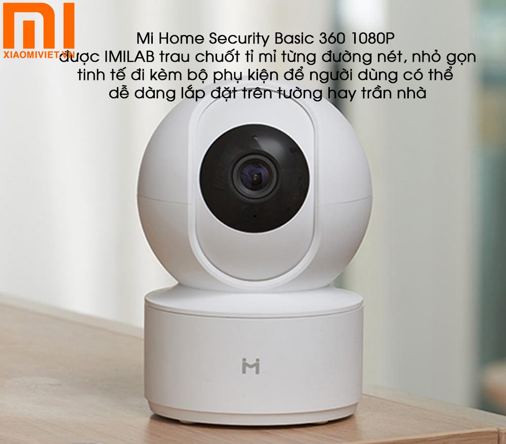 Camera Imilab Xiaomi Mi Home Security Basic 360 1080P Thiết kế nhỏ gọn, dễ dàng lắp đặt ở mọi vị trí