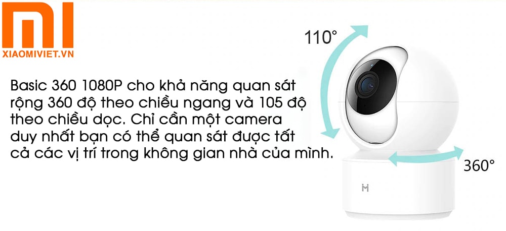 Camera Imilab Xiaomi Mi Home Security Basic 360 1080P Xiaomi Mi Home Security Basic 360 1080P cho góc nhìn toàn diện