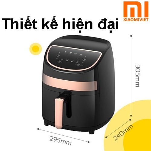 Nồi chiên không dầu Deerma DEM-KZ100 Thiết kế trang nhã, vật liệu cao cấp