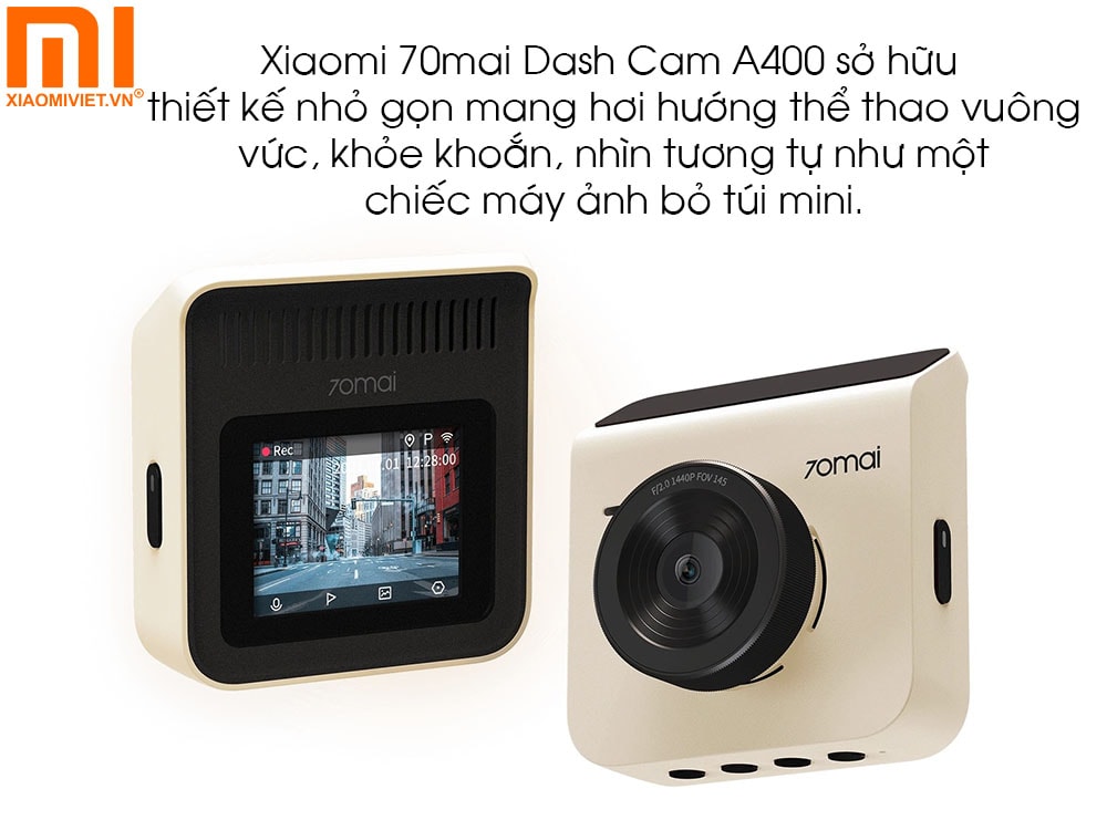 Camera hành trình 70mai Dash Cam A400 + Rear Cam Thiết kế nhỏ gọn không chiếm không gian, tầm nhìn