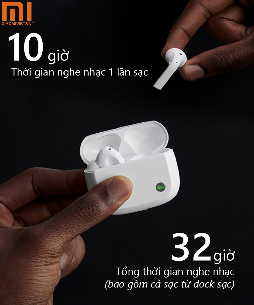 Tai nghe không dây ZMI PurPods Pro - Chống ồn, khử tạp âm Pin có dung lượng lớn, tối ưu thời gian sử dụng