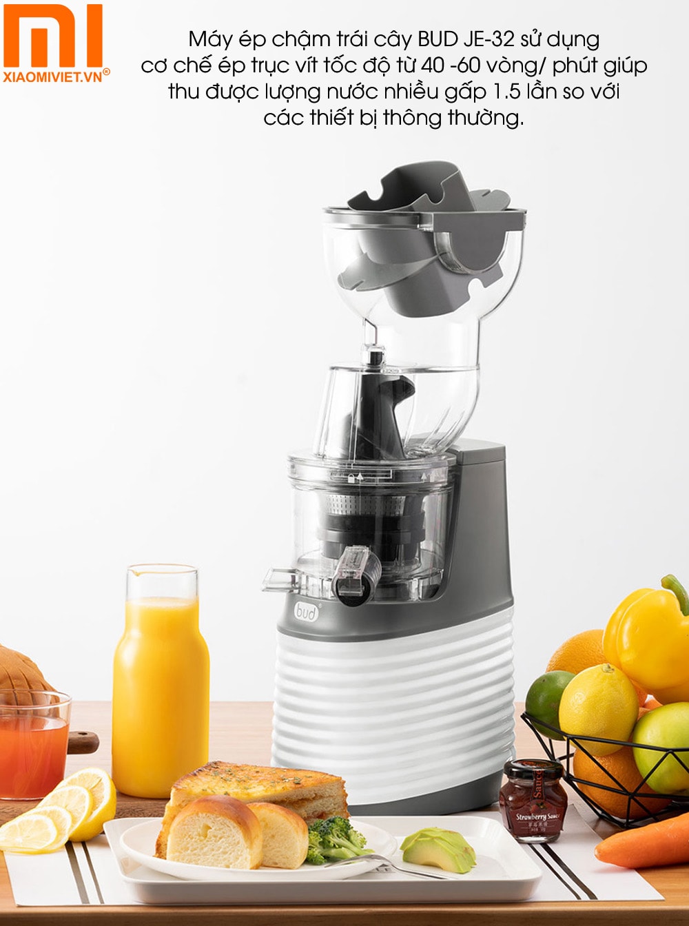 Máy ép chậm trái cây Xiaomi BUD JE-32 Cơ chế ép tiên tiến