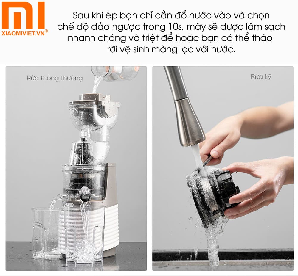 Máy ép chậm trái cây Xiaomi BUD JE-32 Máy ép chậm trái cây BUD JE-32 vệ sinh dễ dàng