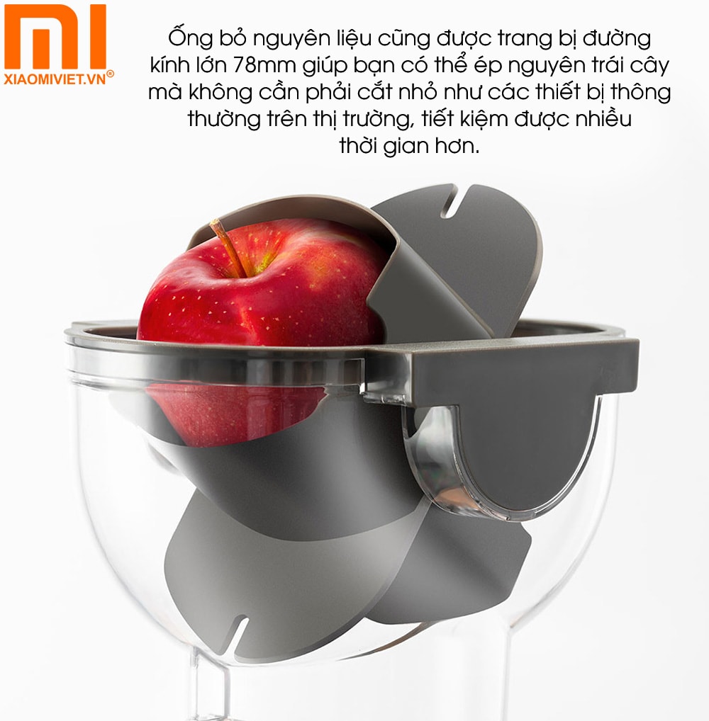 Máy ép chậm trái cây Xiaomi BUD JE-32 Ống bỏ nguyên liệu cũng được trang bị đường kính lớn 78mm