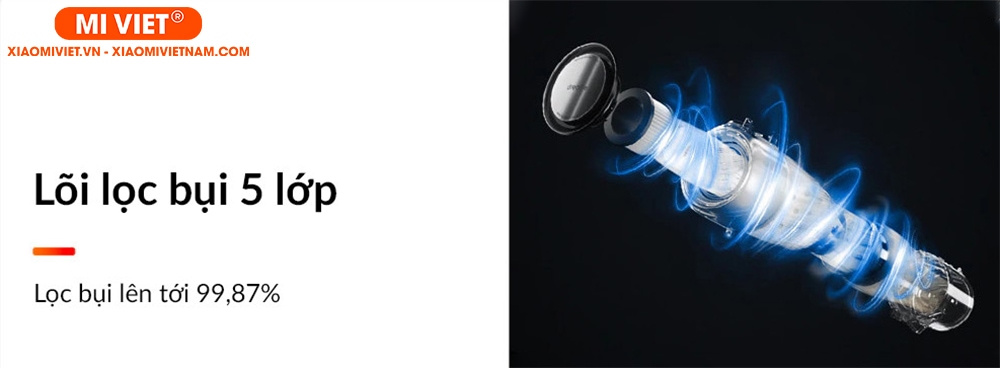 Máy hút bụi cầm tay Xiaomi Dreame V12 Bộ lọc HEPA 5 lớp diệt khuẩn, làm sạch sâu