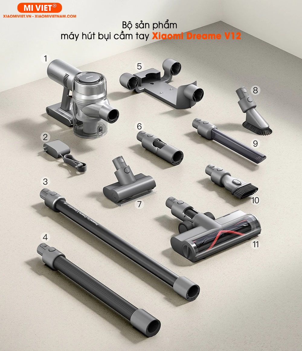 Máy hút bụi cầm tay Xiaomi Dreame V12 Bộ sản phẩm máy hút bụi cầm tay Xiaomi Dreame V12