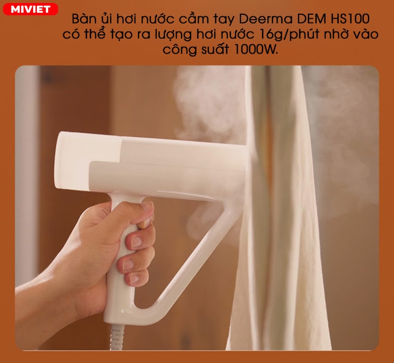 Bàn ủi hơi nước cầm tay Deerma DEM-HS100 Công suất 1000W làm phẳng quần áo nhanh chóng
