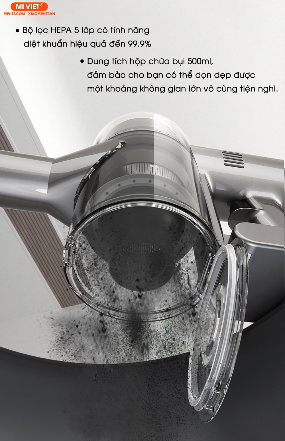 Máy hút bụi cầm tay không dây Dreame V12 Pro - Quốc Tế - 2023 Lõi lọc bụi HEPA 5 lớp – Vệ sinh hộp bụi dễ dàng