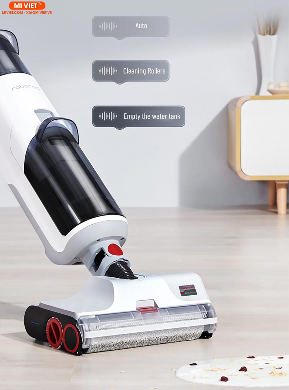 Máy hút bụi lau nhà ướt và khô Roborock Dyad Cảnh báo cho người dùng bằng giọng nói