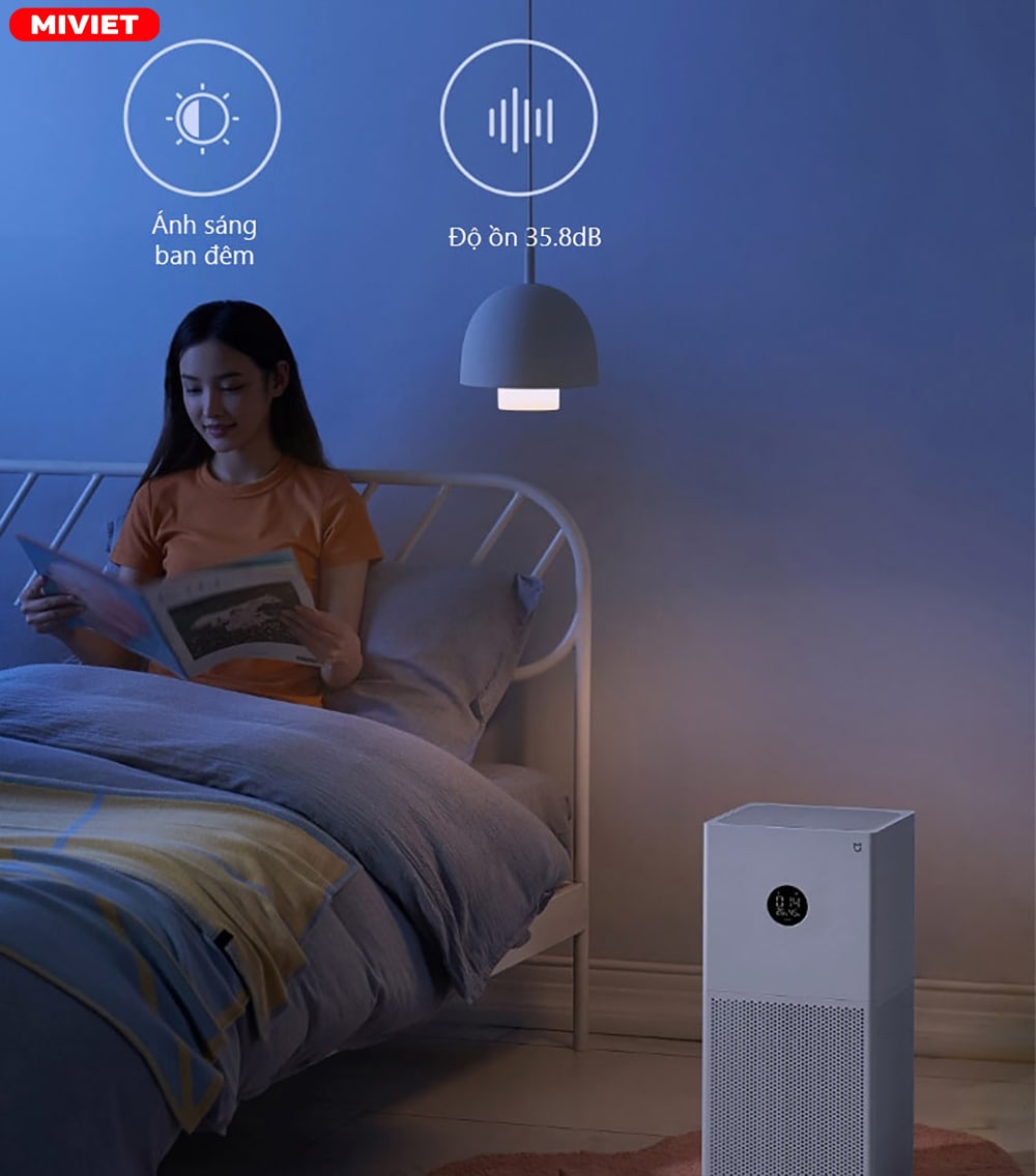 Máy lọc không khí Xiaomi 4 Lite - Mi Air Purifier 4 Lite - Quốc Tế Độ ồn thấp dao động 35.8dB