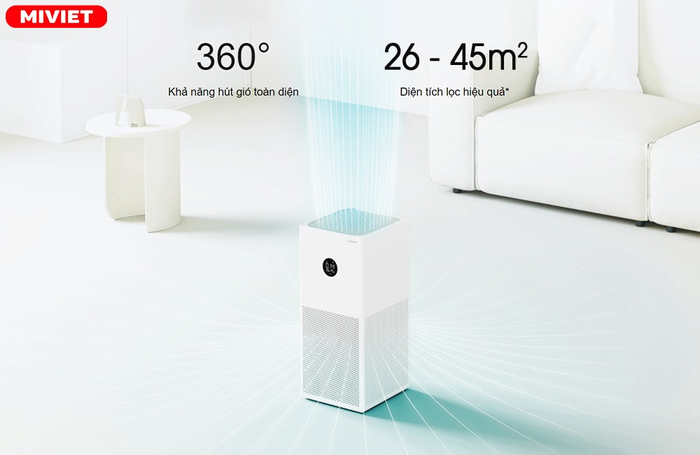 Máy lọc không khí Xiaomi 4 Lite - Mi Air Purifier 4 Lite - Quốc Tế Tối ưu cho không gian từ 26 – 45m2