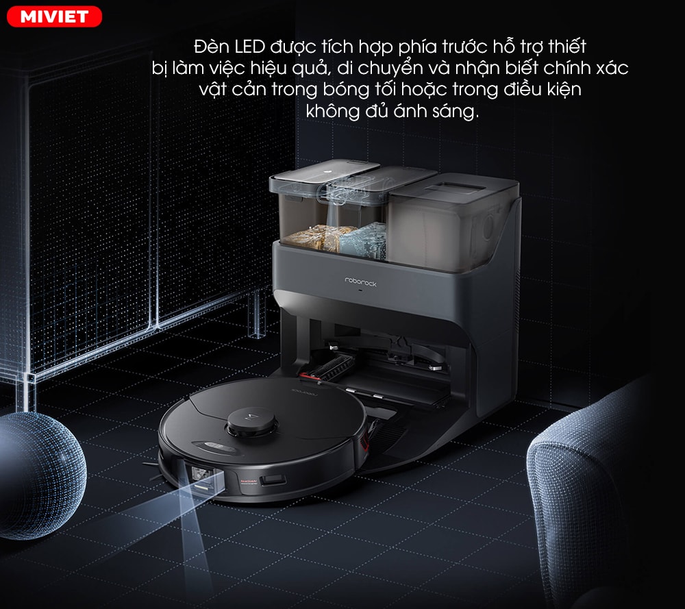 Robot hút bụi lau nhà Roborock S7 MaxV Ultra - Best Seller Hoạt động hiệu quả ngay trong điều kiện thiếu sáng