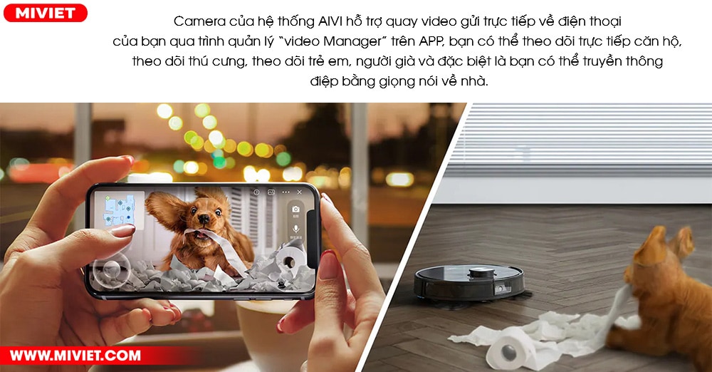 Robot hút bụi lau nhà Ecovacs Deebot OZMO T8 AIVI - Quốc Tế 2022 Máy học và khả năng tự thích nghi