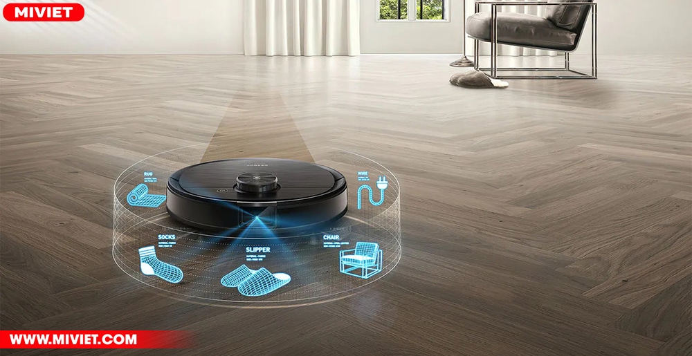 Robot hút bụi lau nhà Ecovacs Deebot OZMO T8 AIVI - Quốc Tế 2022 Robot hút bụi Deebot Ozmo T8 AIVI