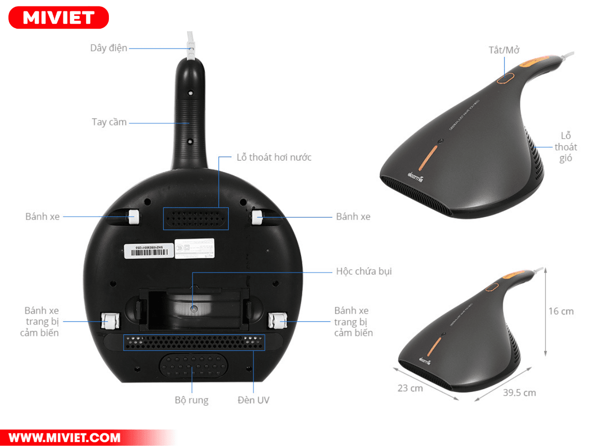 Máy hút bụi giường nệm diệt khuẩn UV Deerma DEM EX919