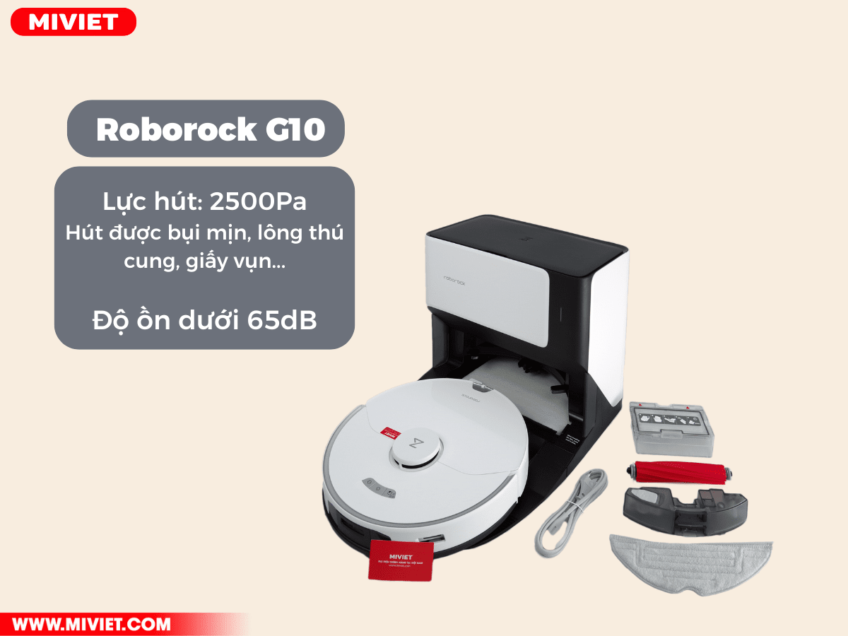 So sánh robot hút bụi Dreame W10 và Roborock G10