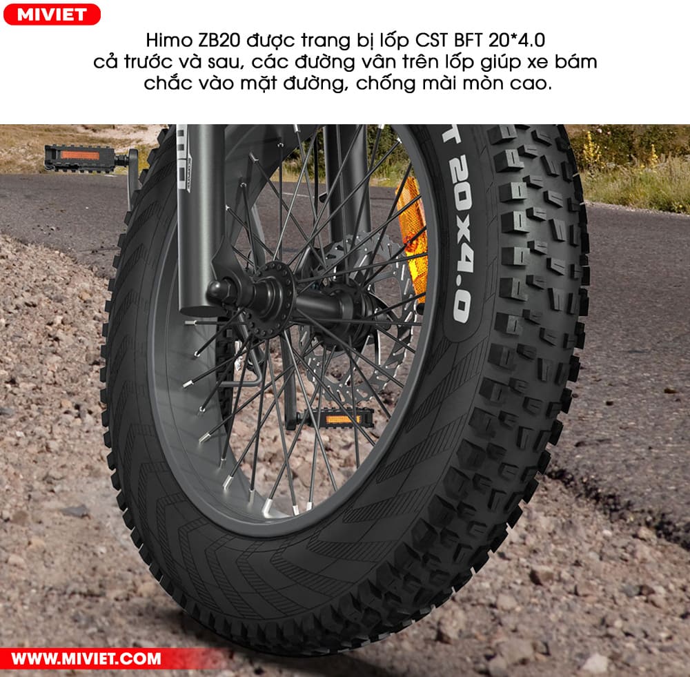 Xe đạp trợ lực điện Xiaomi Himo ZB20 Lốp xe CST BFT 20x4.0