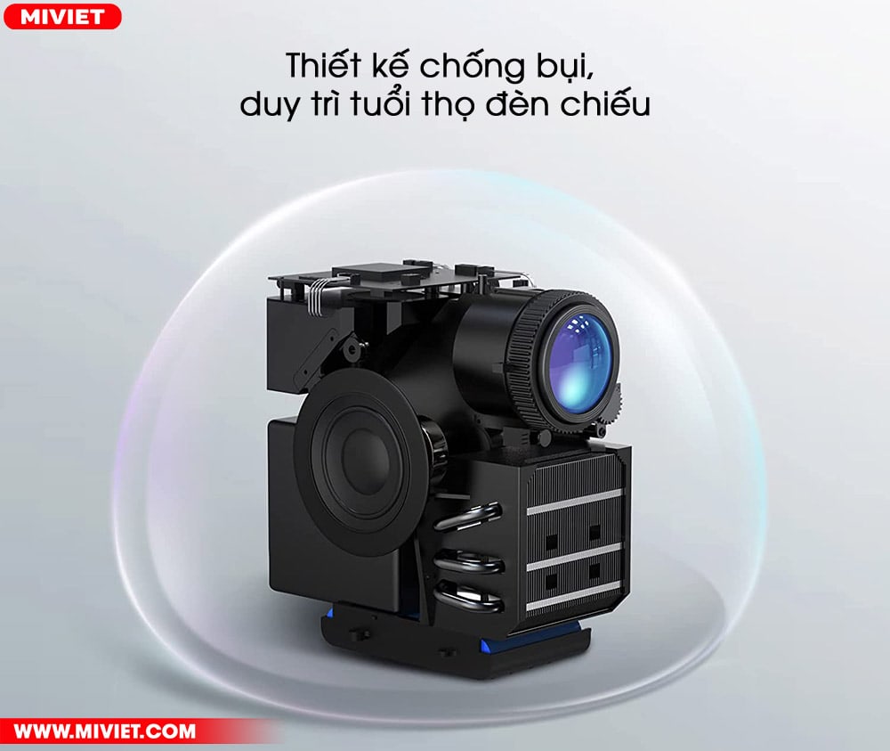 Máy chiếu Vimgo P10 Full HD - 2022 Thiết kế chống bụi, duy trì tuổi thọ đèn chiếu