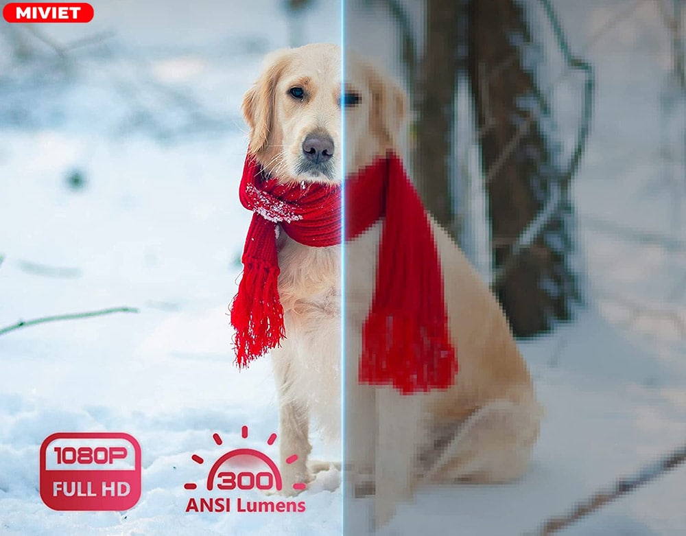 Máy chiếu Vimgo P10 Full HD - 2022 Vimgo P10 có độ phân giải Full HD, hỗ trợ phát video 4K