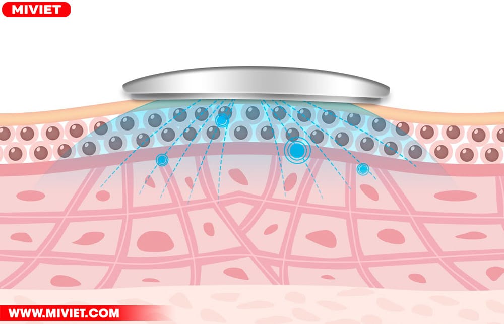 Gối massage cổ Momoda SX332 2 điện cực tạo ra xung điện với tần số thấp