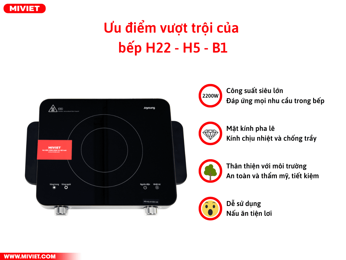 Ưu điểm vượt trội của bếp H22 - H5 - B1