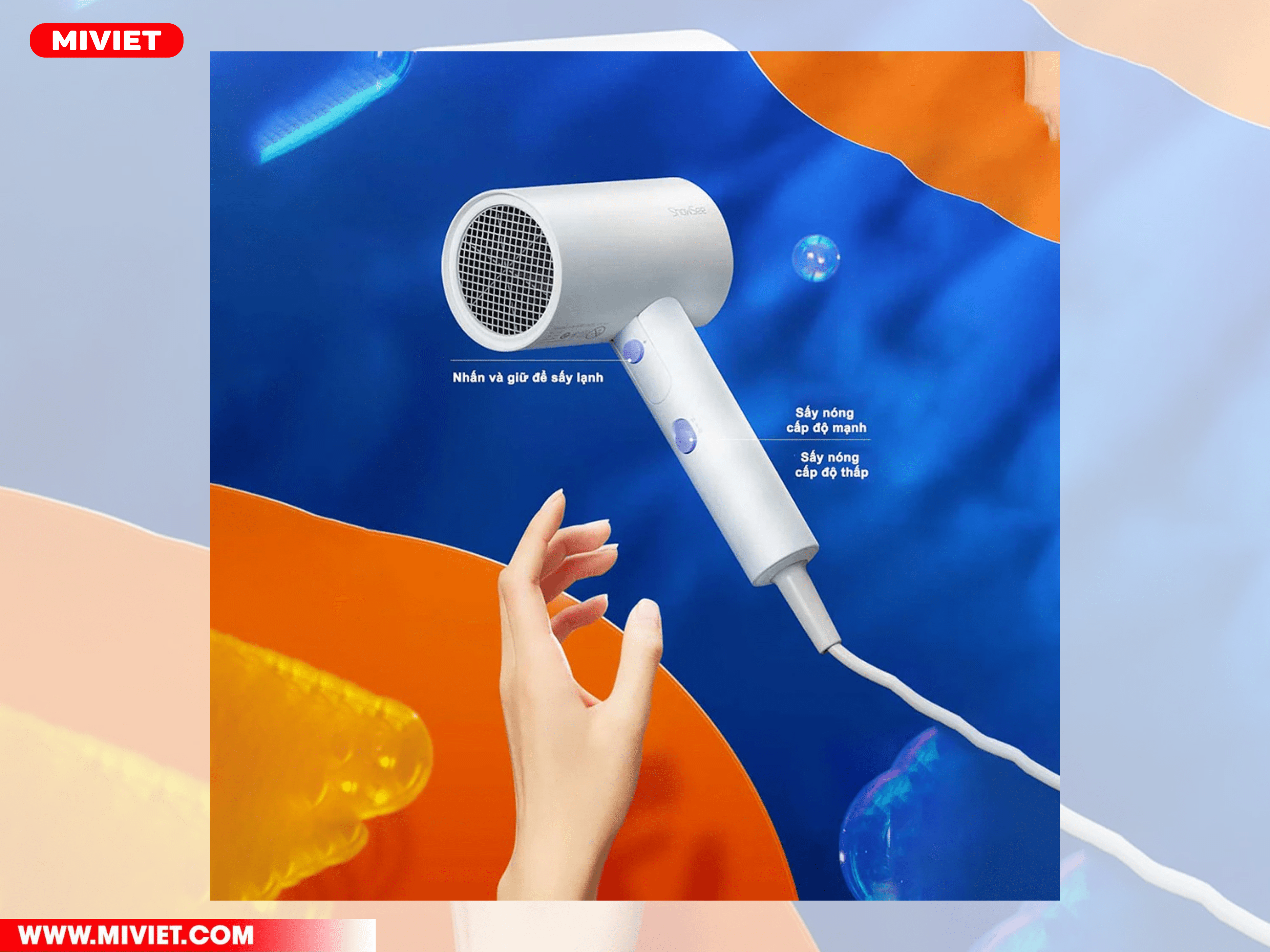 Máy sấy tóc ShowSee A4-W Máy sấy tóc ShowSee A4-W có 2 chế độ sấy nóng lạnh