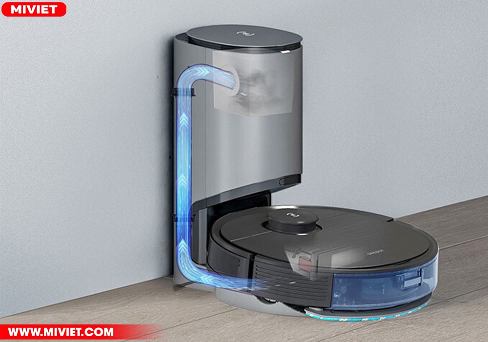 Robot hút bụi lau nhà Ecovacs Deebot Ozmo T8 AIVI Plus Dock sạc kiêm trạm xả bụi dung tích 2.5L