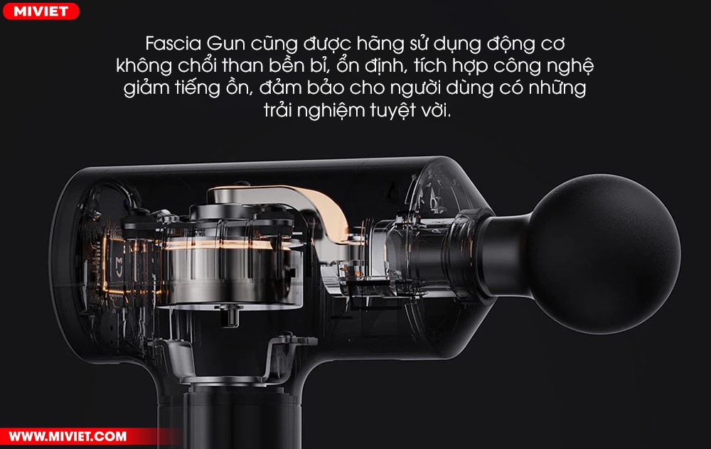 Súng massage Xiaomi Fascial Gun Động cơ không chổi than tiên tiến, tiếng ồn thấp