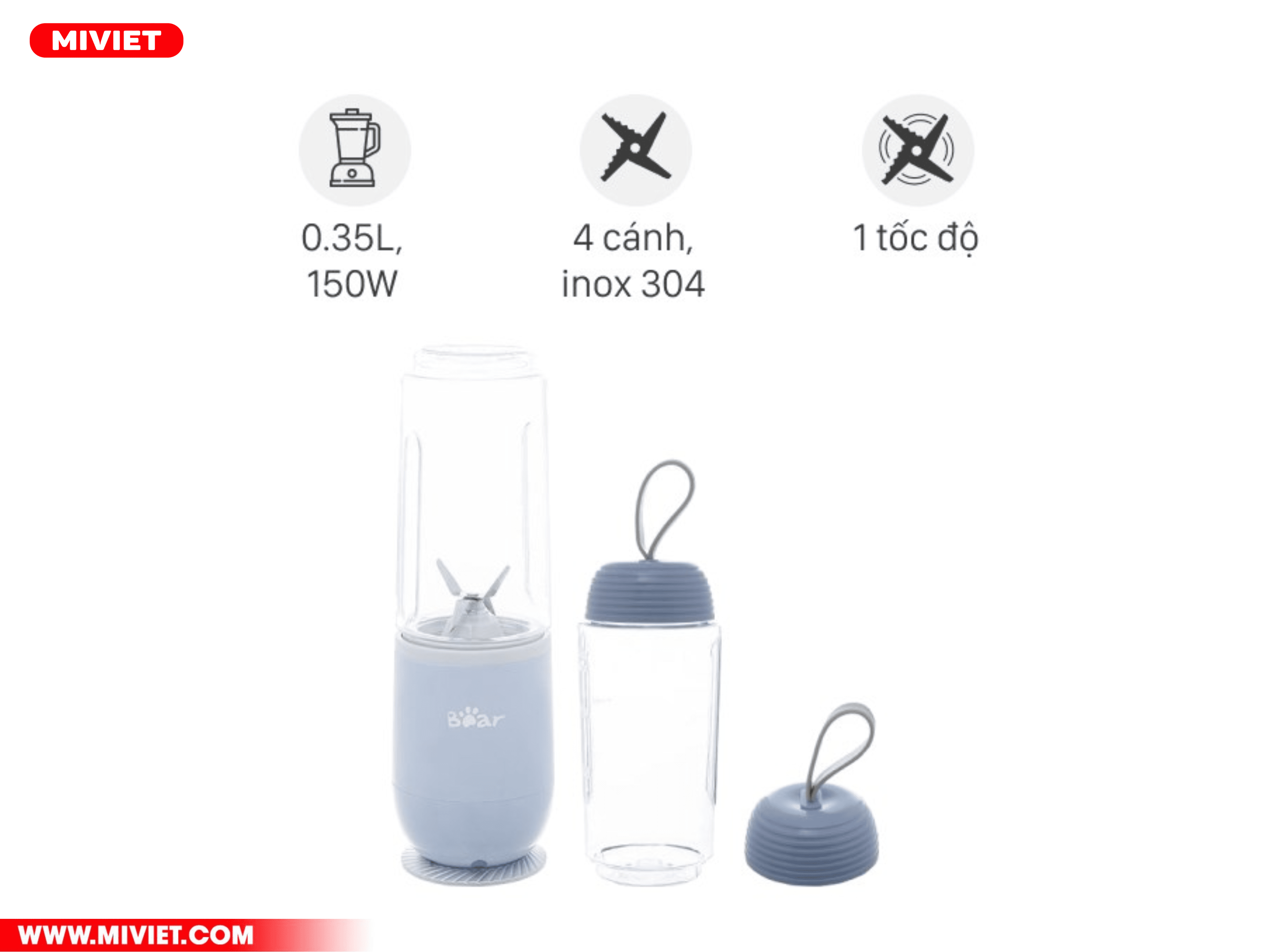 Thông số kỹ thuật của máy xay sinh tố cầm tay mini Bear LLJ-D04B1