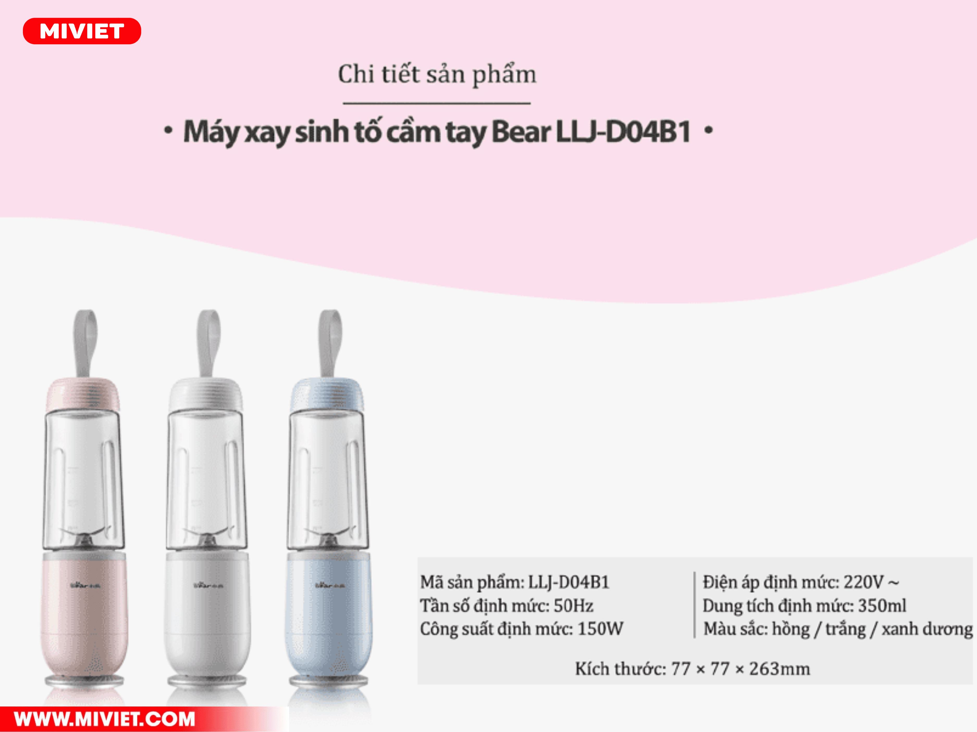Máy xay sinh tố cầm tay mini Bear LLJ-D04B1
