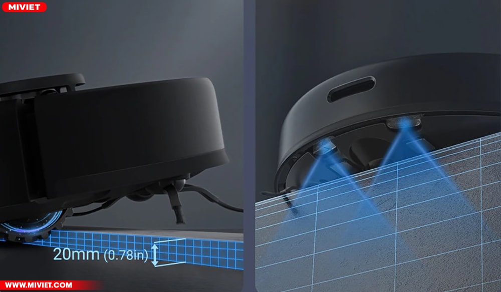 Robot hút bụi lau nhà Dreame D9 Max - Bản Quốc Tế - New Version 2023 Vượt các trở ngại dước 2cm, cảm biến chống rơi