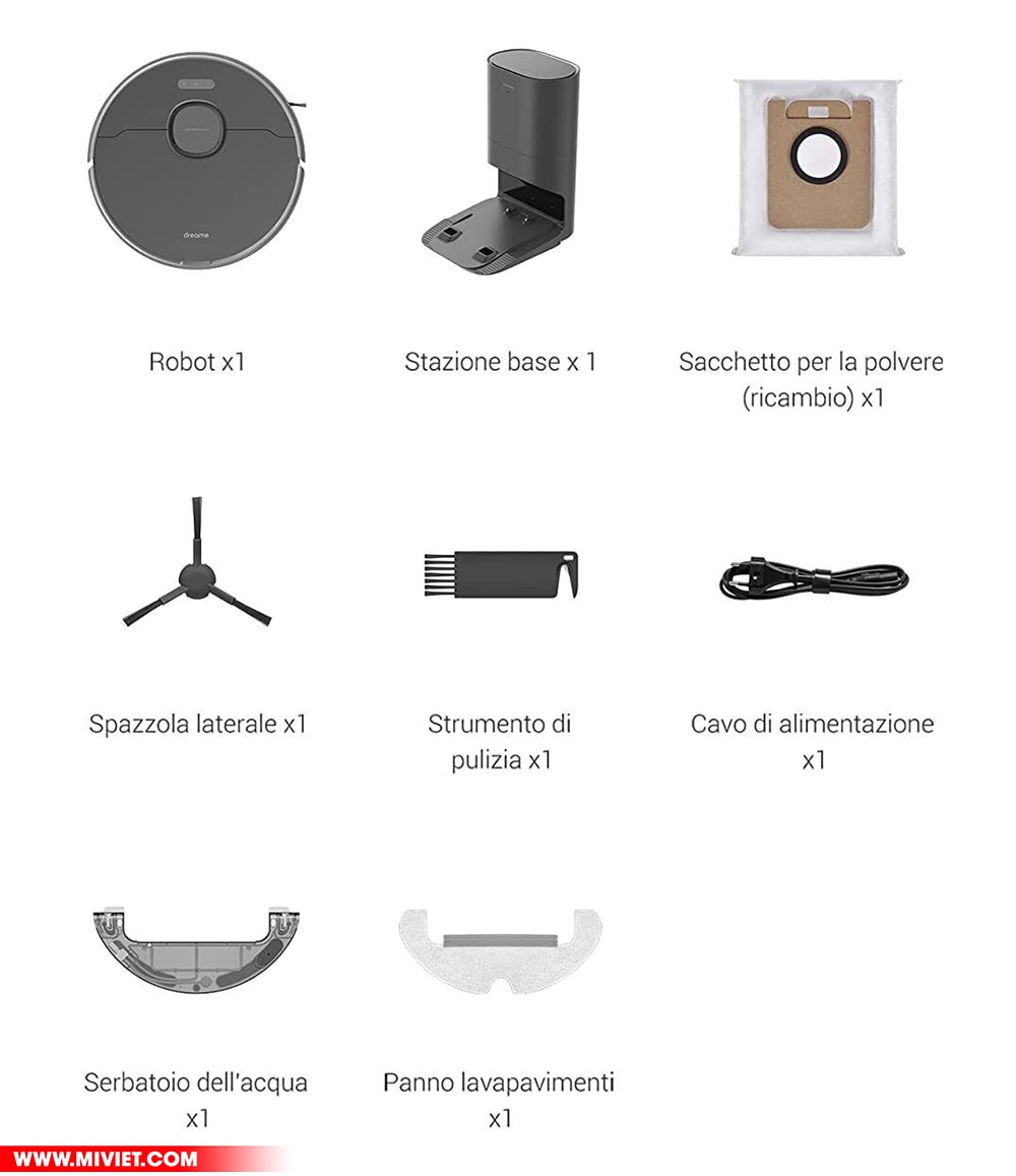 Bộ sản phẩm Robot hút bụi Dreame D10S Plus