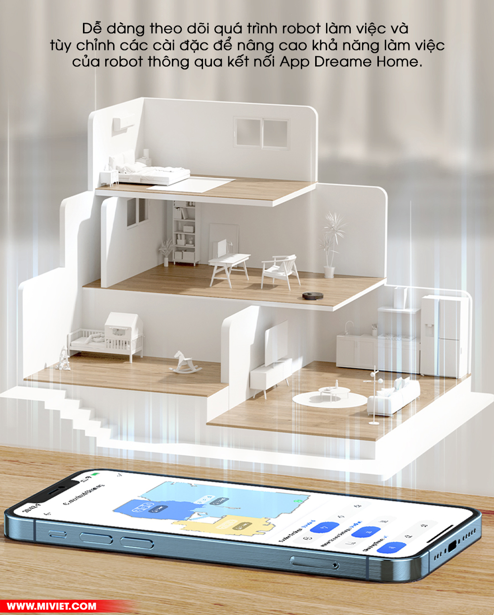 Dễ dàng điều khiển thông qua App Dreame Home