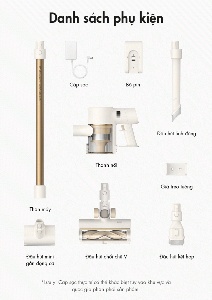 Máy hút bụi cầm tay không dây - Dreame R10 Các bộ phận Dreame R10