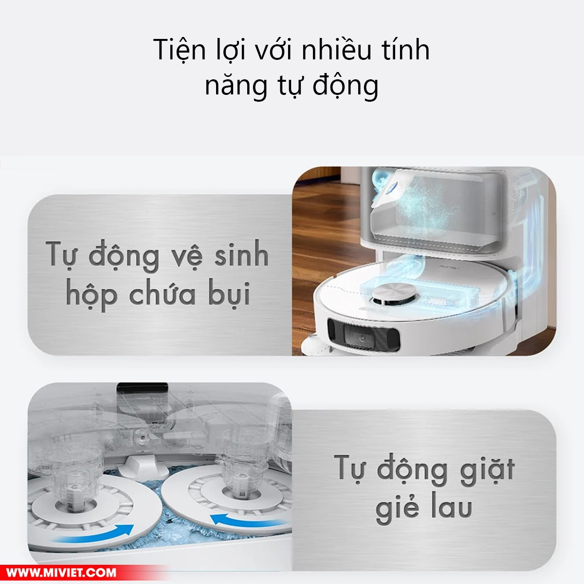 Nhiều tính năng tự động được tích hợp với dock sạc